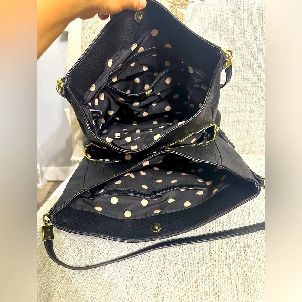 🛍️Anne Klein 3 compartment large bag with 2 straps 13”X12”X3” excellent